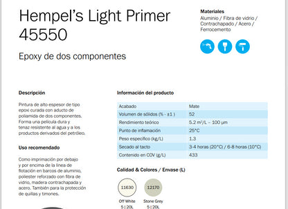 45551 Imprimación dos Componentes Hempel Light Primer